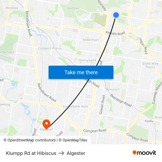 Klumpp Rd at Hibiscus to Algester map