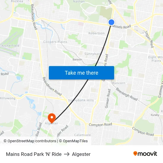 Mains Road Park 'N' Ride to Algester map