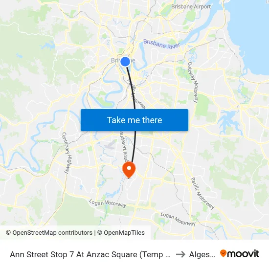Ann Street Stop 7 At Anzac Square (Temp Closed) to Algester map