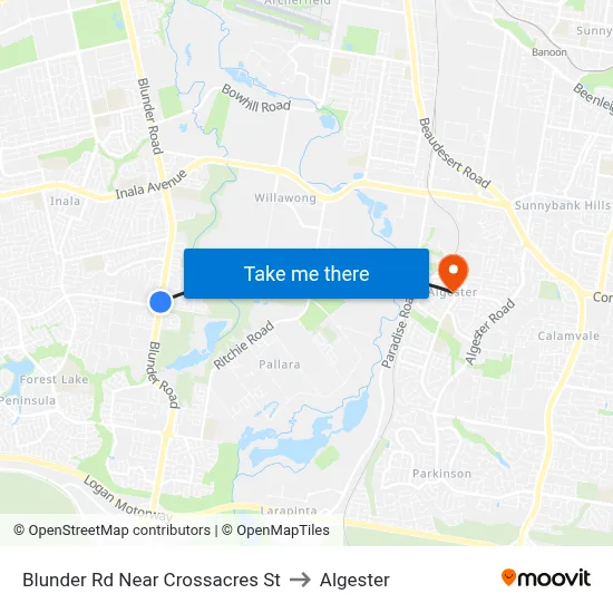 Blunder Rd Near Crossacres St to Algester map