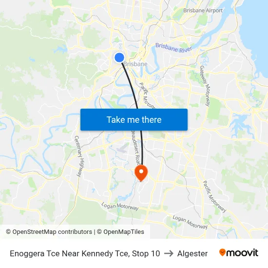 Enoggera Tce Near Kennedy Tce, Stop 10 to Algester map