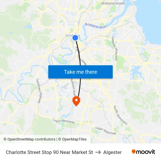 Charlotte Street Stop 90 Near Market St to Algester map