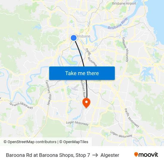 Baroona Rd at Baroona Shops, Stop 7 to Algester map