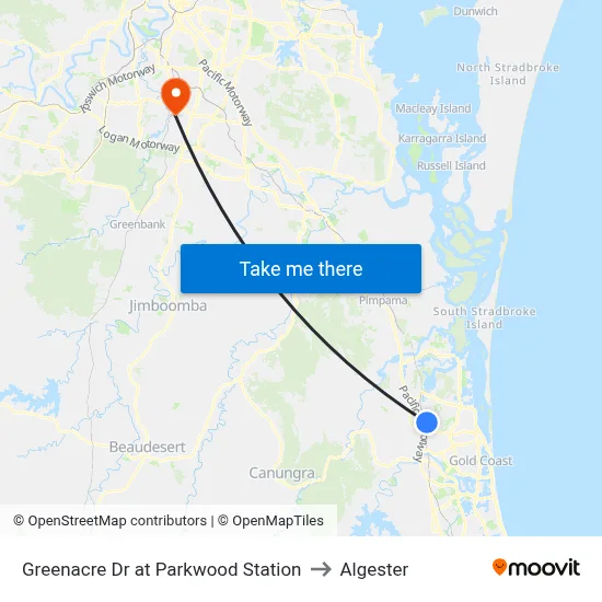 Greenacre Dr at Parkwood Station to Algester map