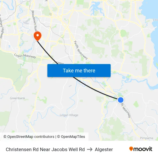 Christensen Rd Near Jacobs Well Rd to Algester map