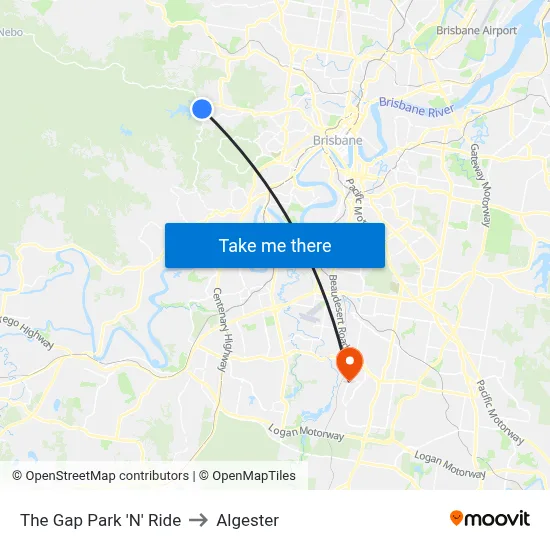 The Gap Park 'N' Ride to Algester map