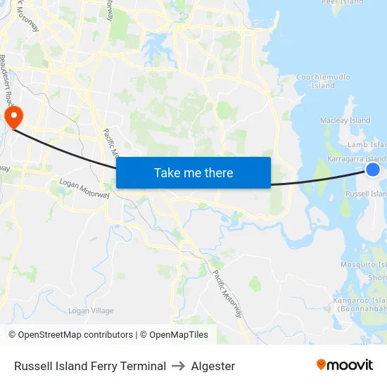 Russell Island Ferry Terminal to Algester map