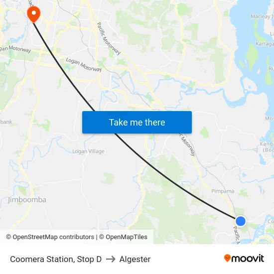 Coomera Station, Stop D to Algester map