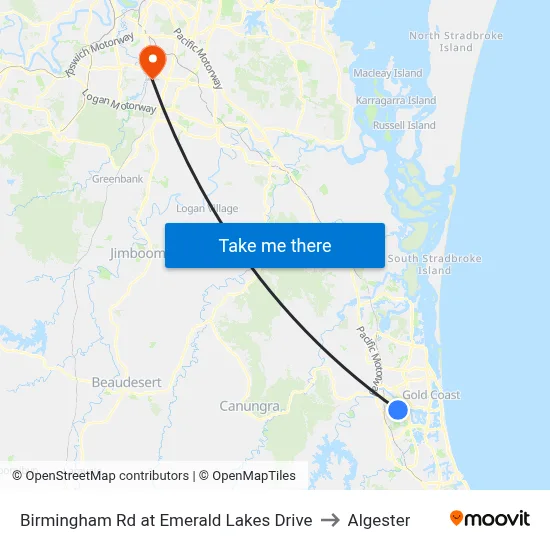 Birmingham Rd at Emerald Lakes Drive to Algester map