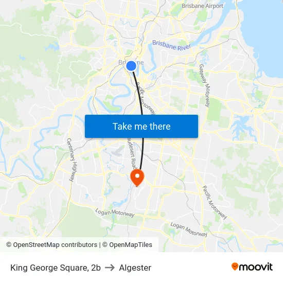 King George Square, 2b to Algester map