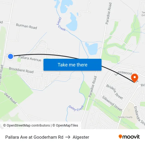 Pallara Ave at Gooderham Rd to Algester map