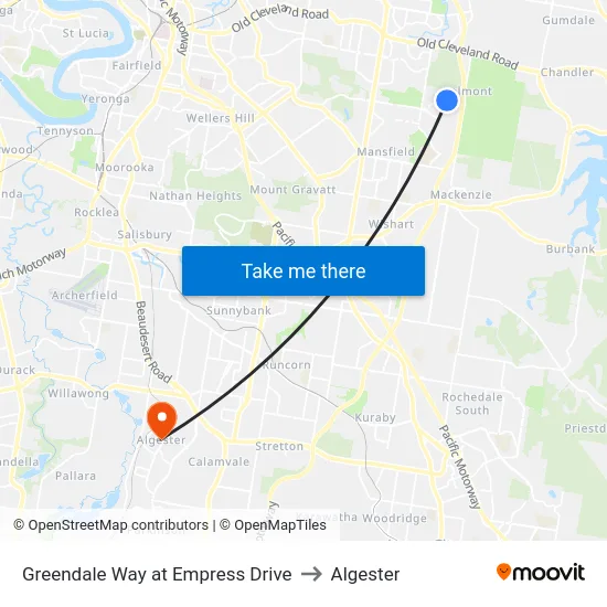 Greendale Way at Empress Drive to Algester map