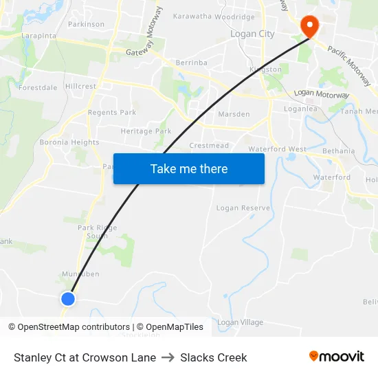 Stanley Ct at Crowson Lane to Slacks Creek map