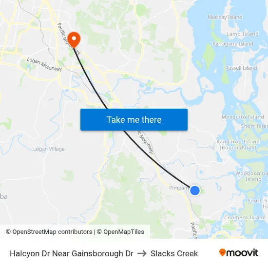 Halcyon Dr Near Gainsborough Dr to Slacks Creek map