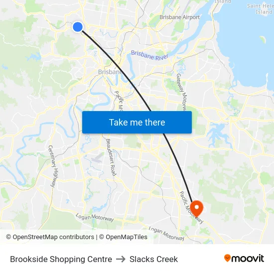 Brookside Shopping Centre to Slacks Creek map