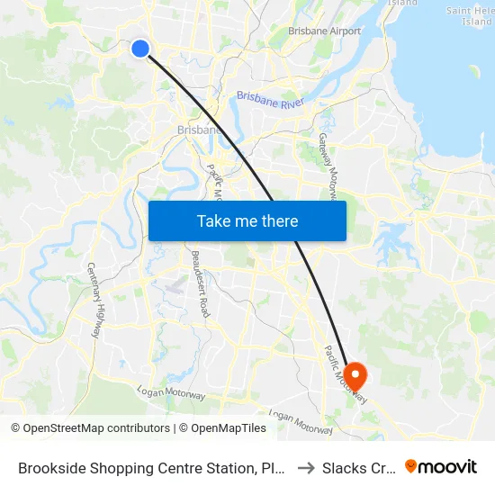 Brookside Shopping Centre Station, Platform B to Slacks Creek map