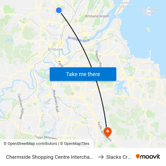 Chermside Shopping Centre Interchange H to Slacks Creek map