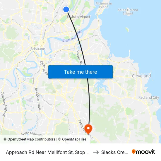 Approach Rd Near Mellifont St, Stop 31 to Slacks Creek map