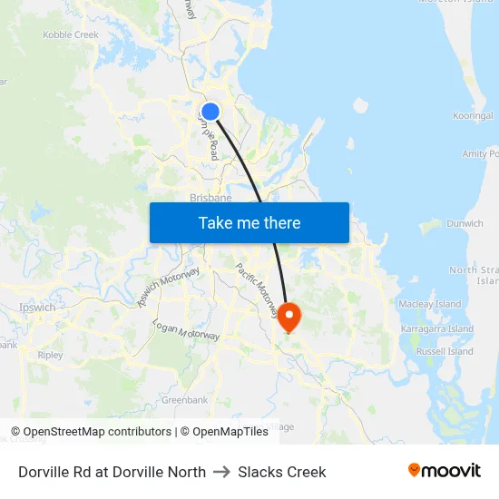 Dorville Rd at Dorville North to Slacks Creek map