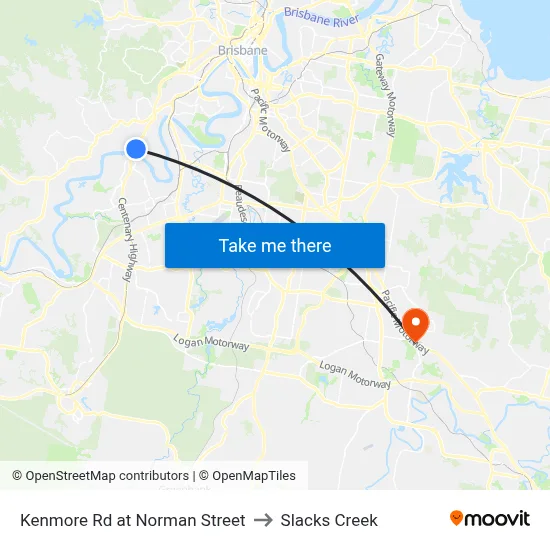 Kenmore Rd at Norman Street to Slacks Creek map