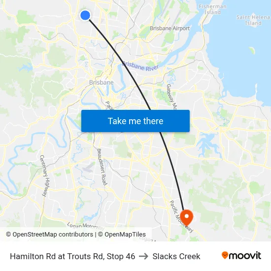 Hamilton Rd at Trouts Rd, Stop 46 to Slacks Creek map