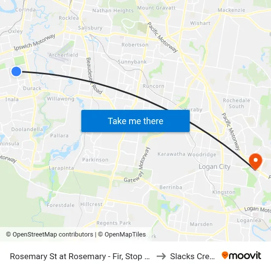 Rosemary St at Rosemary - Fir, Stop 73 to Slacks Creek map