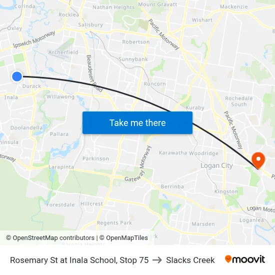 Rosemary St at Inala School, Stop 75 to Slacks Creek map
