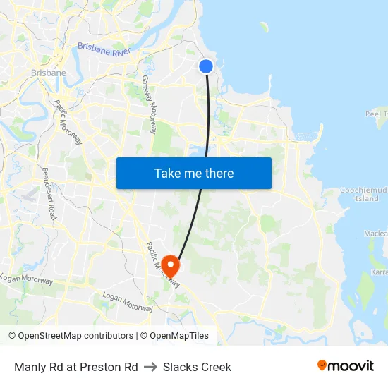 Manly Rd at Preston Rd to Slacks Creek map