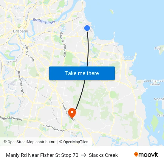 Manly Rd Near Fisher St Stop 70 to Slacks Creek map