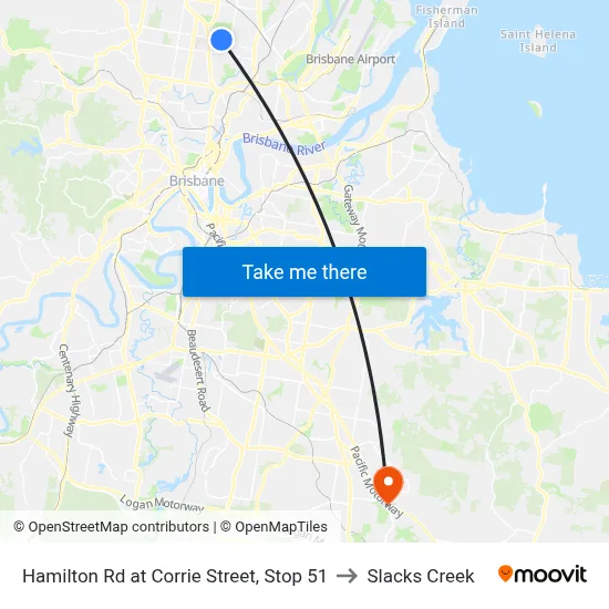 Hamilton Rd at Corrie Street, Stop 51 to Slacks Creek map