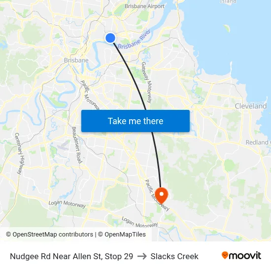 Nudgee Rd Near Allen St, Stop 29 to Slacks Creek map
