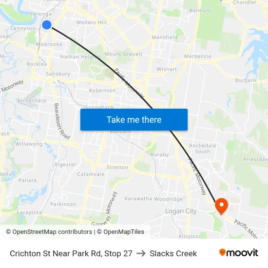 Crichton St Near Park Rd, Stop 27 to Slacks Creek map