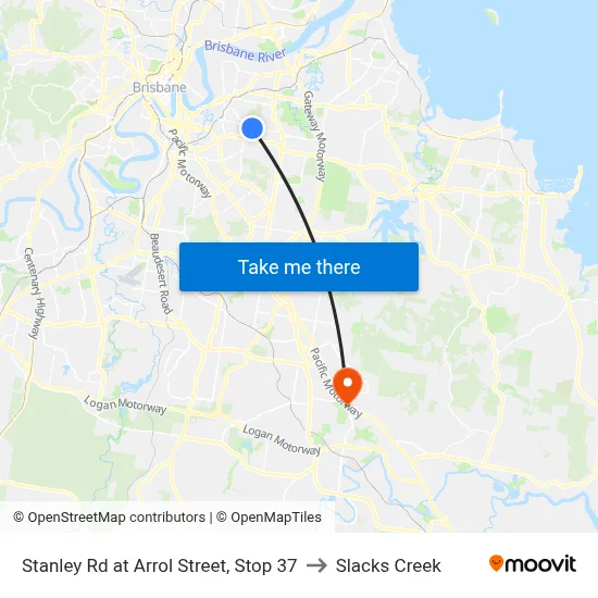 Stanley Rd at Arrol Street, Stop 37 to Slacks Creek map