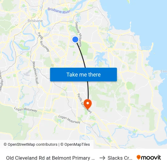 Old Cleveland Rd at Belmont Primary School to Slacks Creek map
