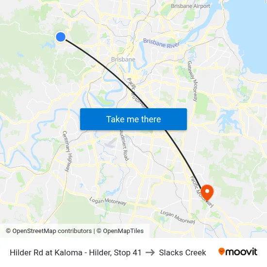 Hilder Rd at Kaloma - Hilder, Stop 41 to Slacks Creek map