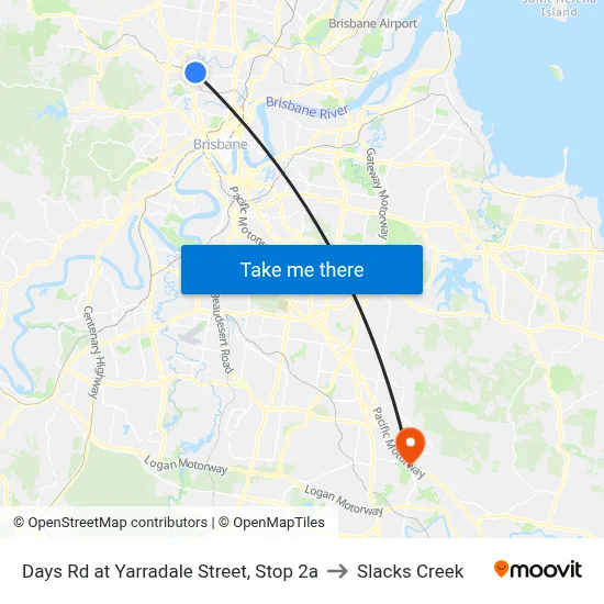 Days Rd at Yarradale Street, Stop 2a to Slacks Creek map