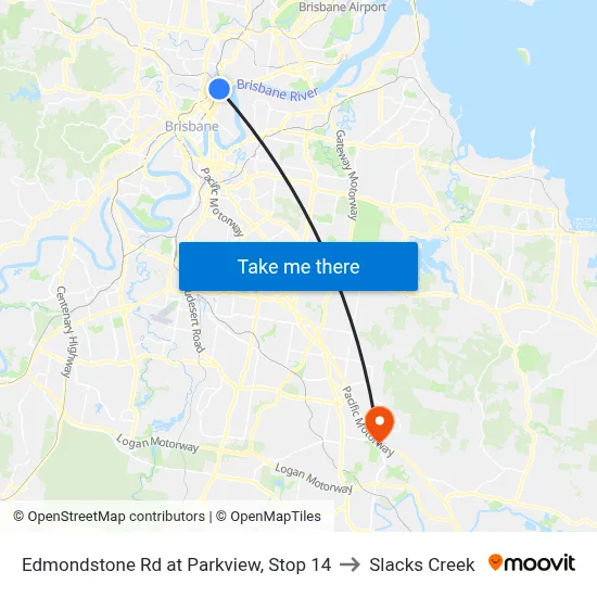 Edmondstone Rd at Parkview, Stop 14 to Slacks Creek map