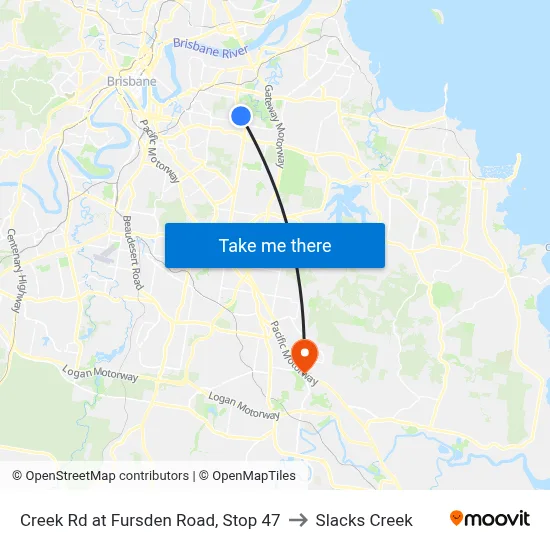 Creek Rd at Fursden Road, Stop 47 to Slacks Creek map