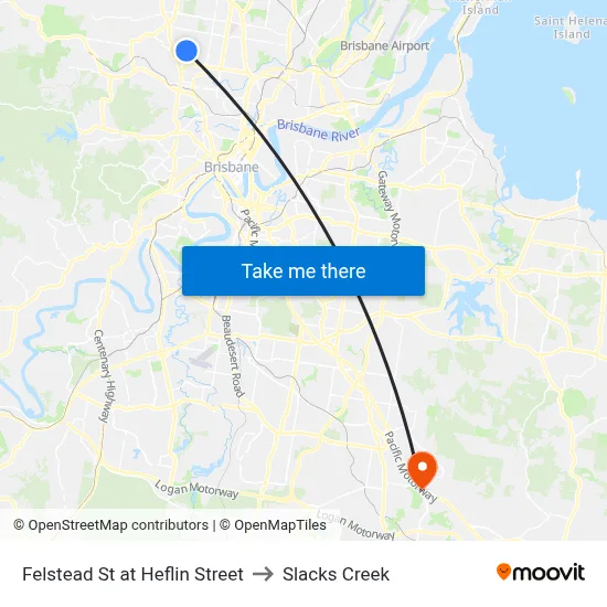 Felstead St at Heflin Street to Slacks Creek map