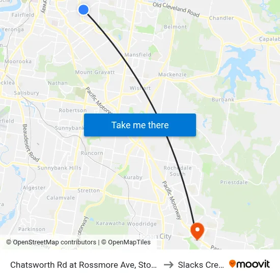 Chatsworth Rd at Rossmore Ave, Stop 32 to Slacks Creek map