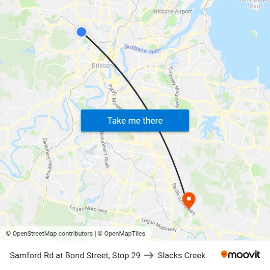 Samford Rd at Bond Street, Stop 29 to Slacks Creek map