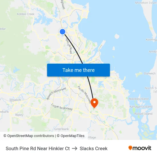 South Pine Rd Near Hinkler Ct to Slacks Creek map