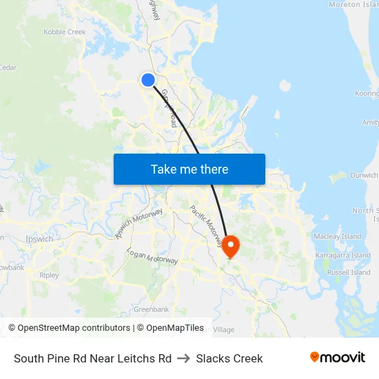 South Pine Rd Near Leitchs Rd to Slacks Creek map