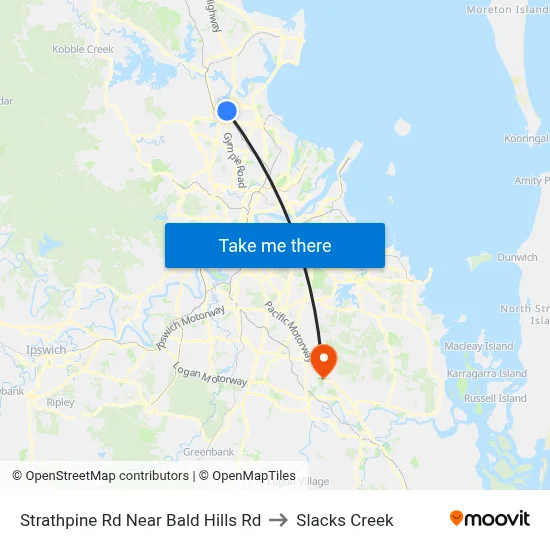 Strathpine Rd Near Bald Hills Rd to Slacks Creek map