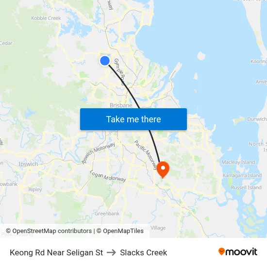 Keong Rd Near Seligan St to Slacks Creek map