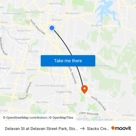 Delavan St at Delavan Street Park, Stop 85 to Slacks Creek map