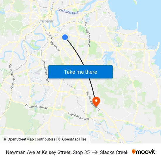 Newman Ave at Kelsey Street, Stop 35 to Slacks Creek map