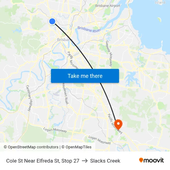 Cole St Near Elfreda St, Stop 27 to Slacks Creek map