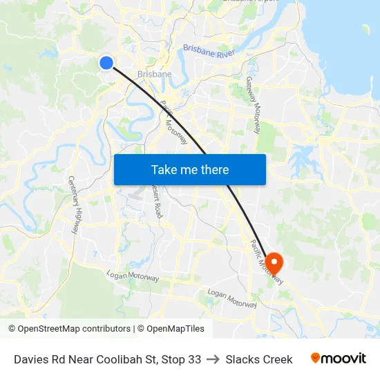 Davies Rd Near Coolibah St, Stop 33 to Slacks Creek map