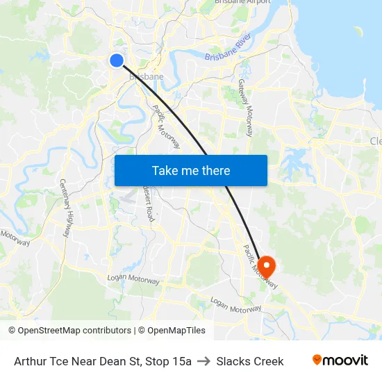 Arthur Tce Near Dean St, Stop 15a to Slacks Creek map